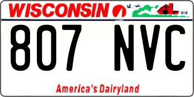 WI license plate 807NVC