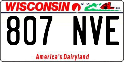 WI license plate 807NVE