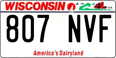 WI license plate 807NVF