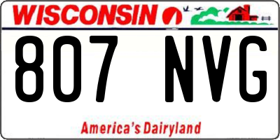 WI license plate 807NVG