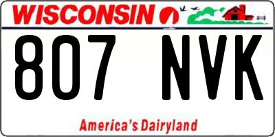 WI license plate 807NVK