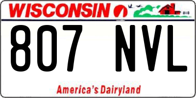 WI license plate 807NVL
