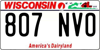 WI license plate 807NVO