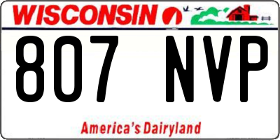 WI license plate 807NVP
