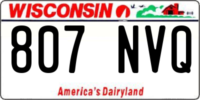 WI license plate 807NVQ