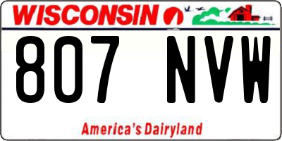 WI license plate 807NVW