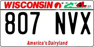 WI license plate 807NVX