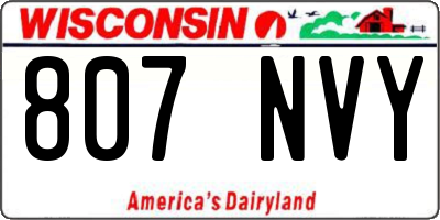 WI license plate 807NVY