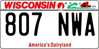 WI license plate 807NWA