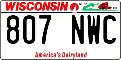 WI license plate 807NWC