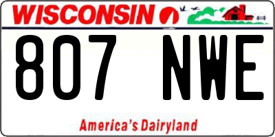 WI license plate 807NWE