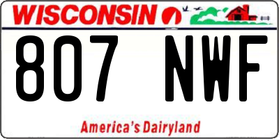 WI license plate 807NWF