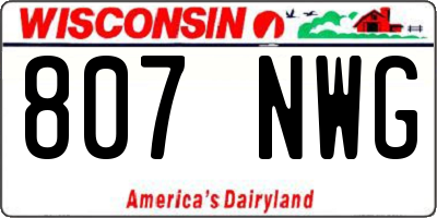 WI license plate 807NWG