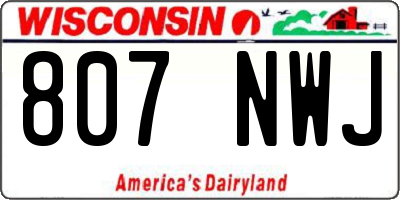 WI license plate 807NWJ