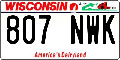 WI license plate 807NWK