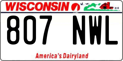 WI license plate 807NWL