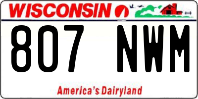 WI license plate 807NWM