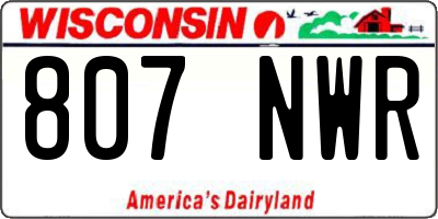 WI license plate 807NWR