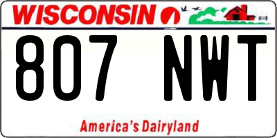 WI license plate 807NWT