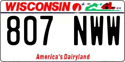 WI license plate 807NWW