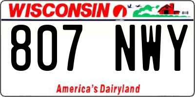 WI license plate 807NWY