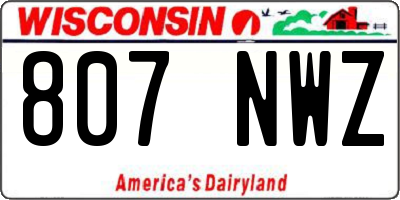 WI license plate 807NWZ