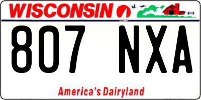 WI license plate 807NXA