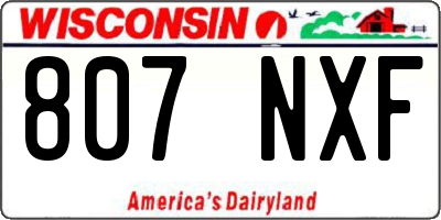 WI license plate 807NXF