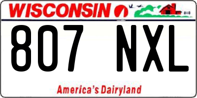 WI license plate 807NXL