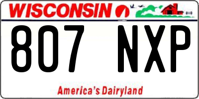 WI license plate 807NXP