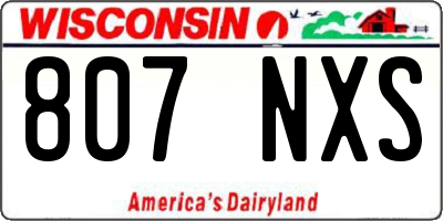 WI license plate 807NXS