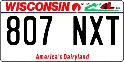 WI license plate 807NXT