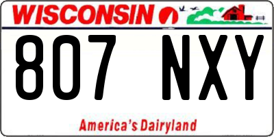 WI license plate 807NXY