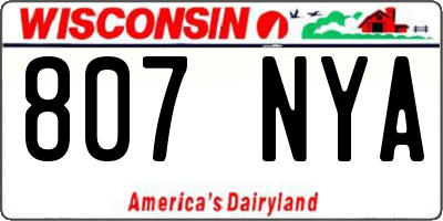 WI license plate 807NYA