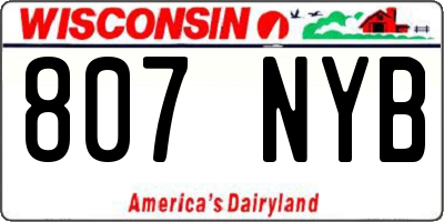 WI license plate 807NYB