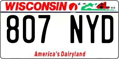 WI license plate 807NYD