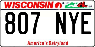 WI license plate 807NYE
