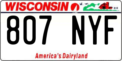 WI license plate 807NYF