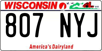 WI license plate 807NYJ