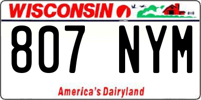 WI license plate 807NYM