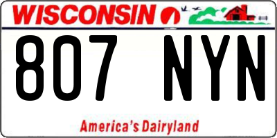 WI license plate 807NYN