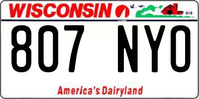 WI license plate 807NYO
