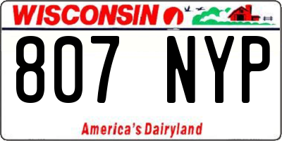 WI license plate 807NYP