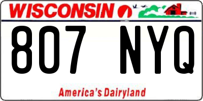 WI license plate 807NYQ
