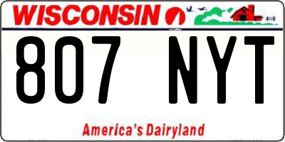 WI license plate 807NYT