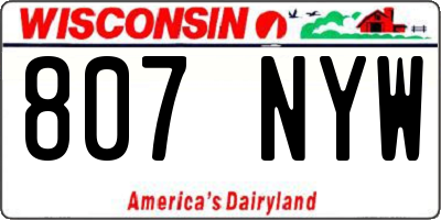 WI license plate 807NYW