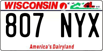 WI license plate 807NYX