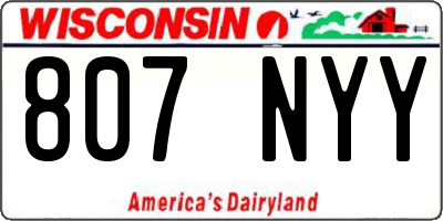 WI license plate 807NYY