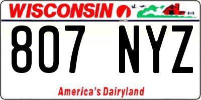 WI license plate 807NYZ