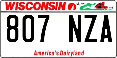 WI license plate 807NZA